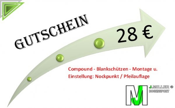 Dienstleistungs-Gutschein / Compound - Blankschützen - Montage u. Einstellung: Nockpunkt / Pfeilauflage
