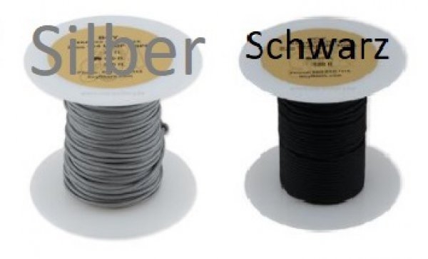 BCY D-Loop ROPE 2mm (#24) Silber und Schwarz - 15 cm